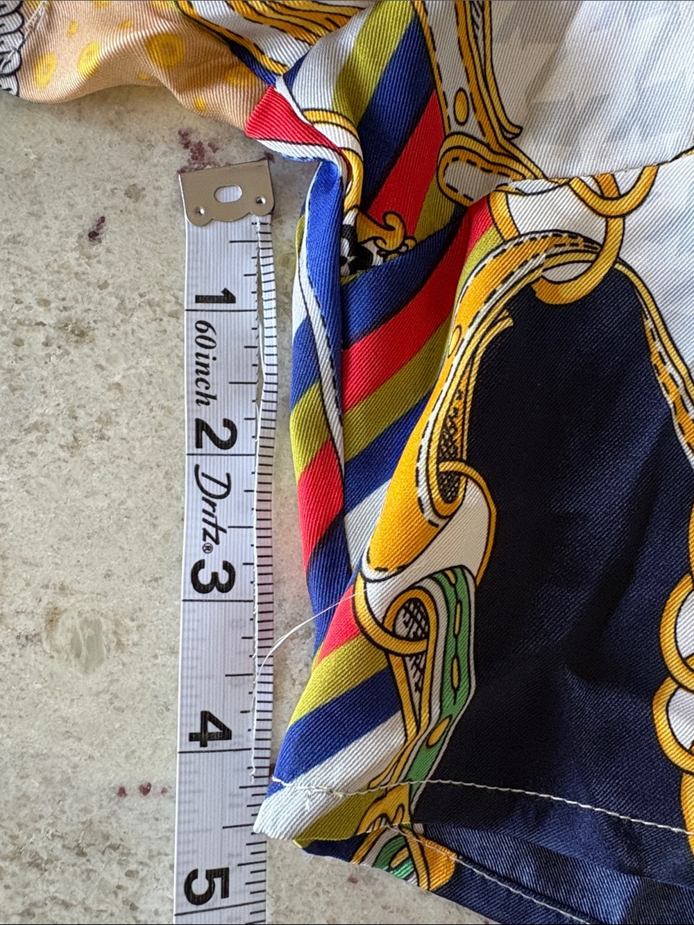 multicolor baroque scarf-print tie-front crop - Picture 7 of 7